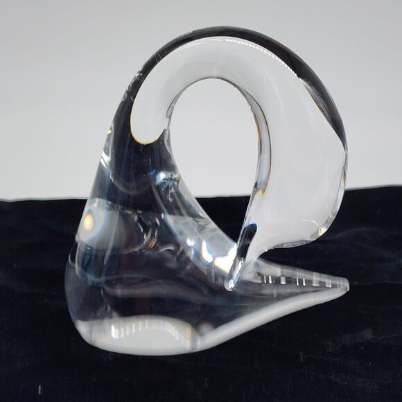 Daum France Crystal Swan Figurine Paperweight 5.25" High - Picture 1 of 10